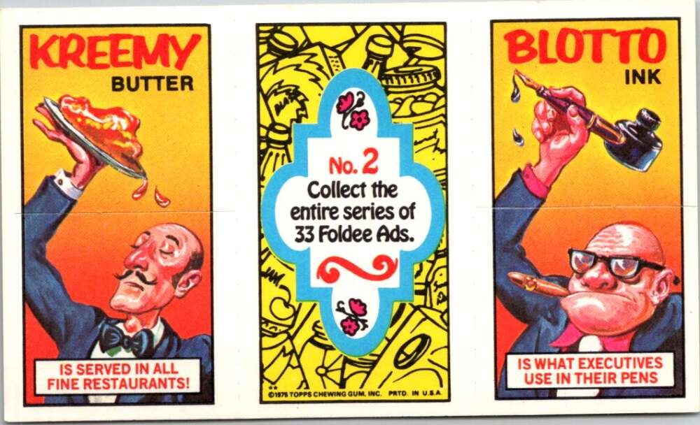 1975 Topps Foldee Mad-Ads #2 Kreemy-Blotto- Zitz