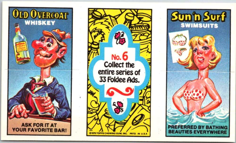 1975 Topps Foldee Mad-Ads #6 Whisky-Swimsuits-Catnip