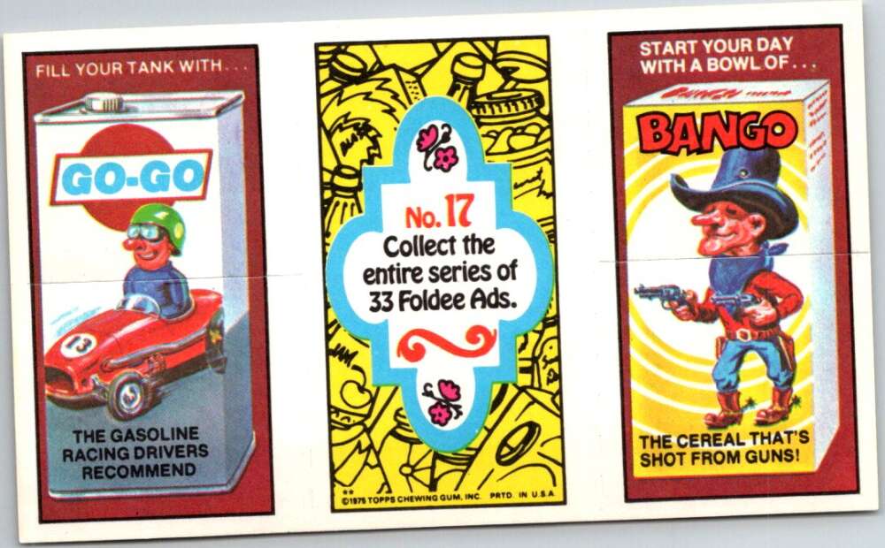 1975 Topps Foldee Mad-Ads #17 Gasoline-Cereal-Cigarettes