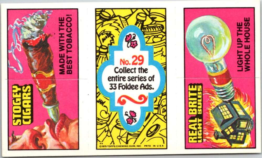 1975 Topps Foldee Mad-Ads #29 Cigars-Light Bulbs-Bananas