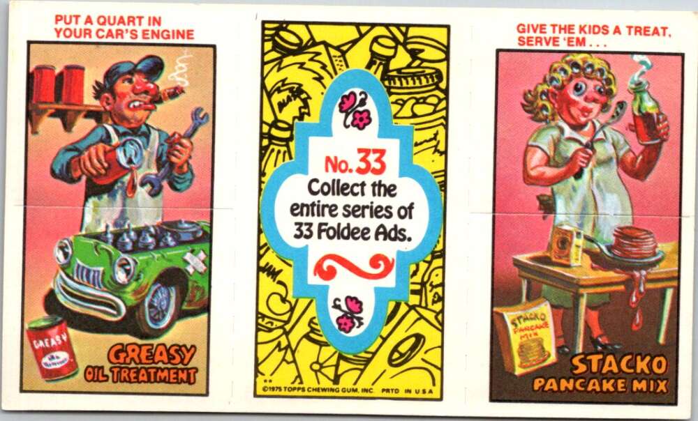 1975 Topps Foldee Mad-Ads #33 Oil-Pancake Mix-Vineyard Wine