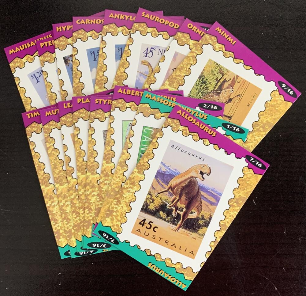 Canada Post Dinosaur Stamp Card 1-19 Complete Set V51228