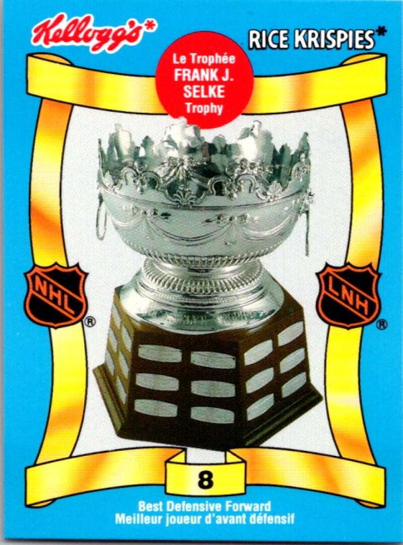 1992 Kelloggs Rice Krispies Food #8 Selke Trophy V51236