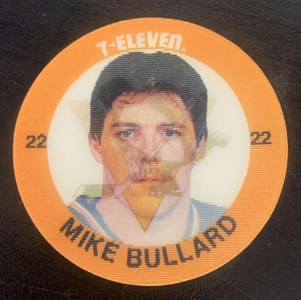 1984-85 7-Eleven Hockey Disc Mike Bullard Penguins V51518 Image 1