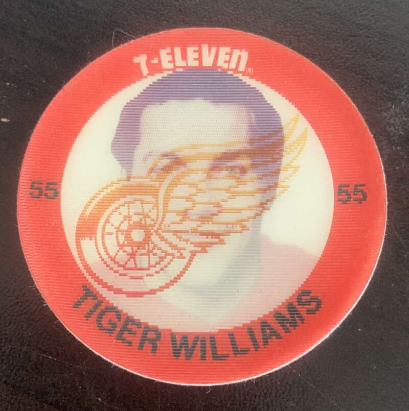 1984-85 7-Eleven Hockey Disc Tiger Williams Red Wings V51536 Image 1
