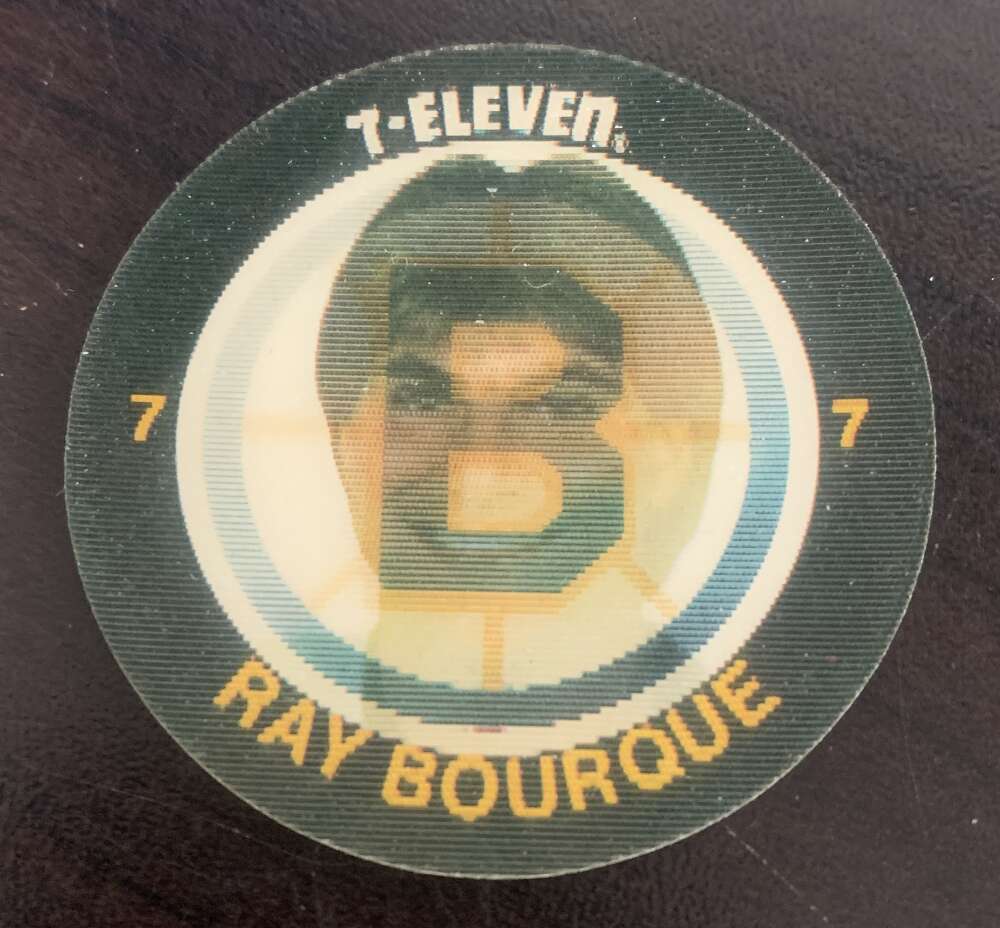 1984-85 7-Eleven Hockey Disc Ray Bourque Bruins V51539 Image 1