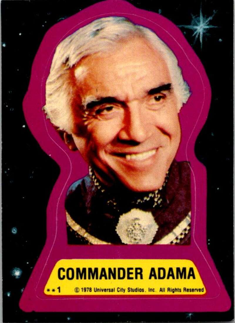 1978 Battlestar Galactica Stickers #1 Commander Adama V51561 Image 1