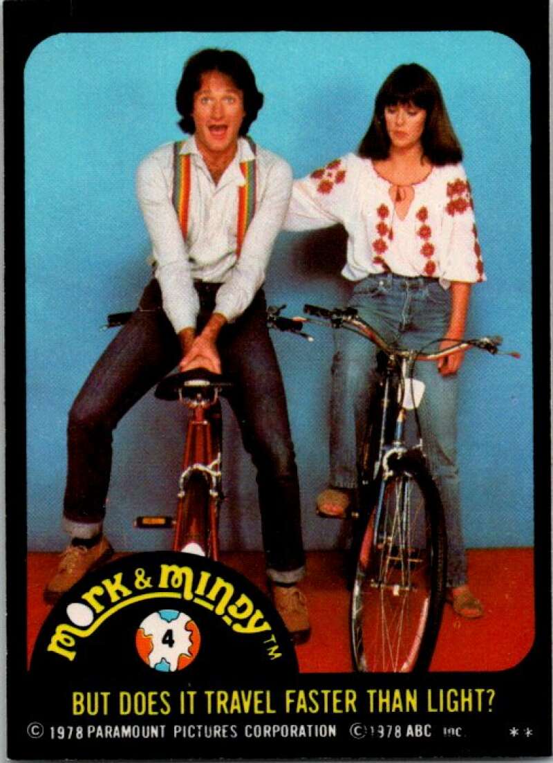 1978 Mork and Mindy Stickers #4 Travel Faster Than⦠V51570 Image 1