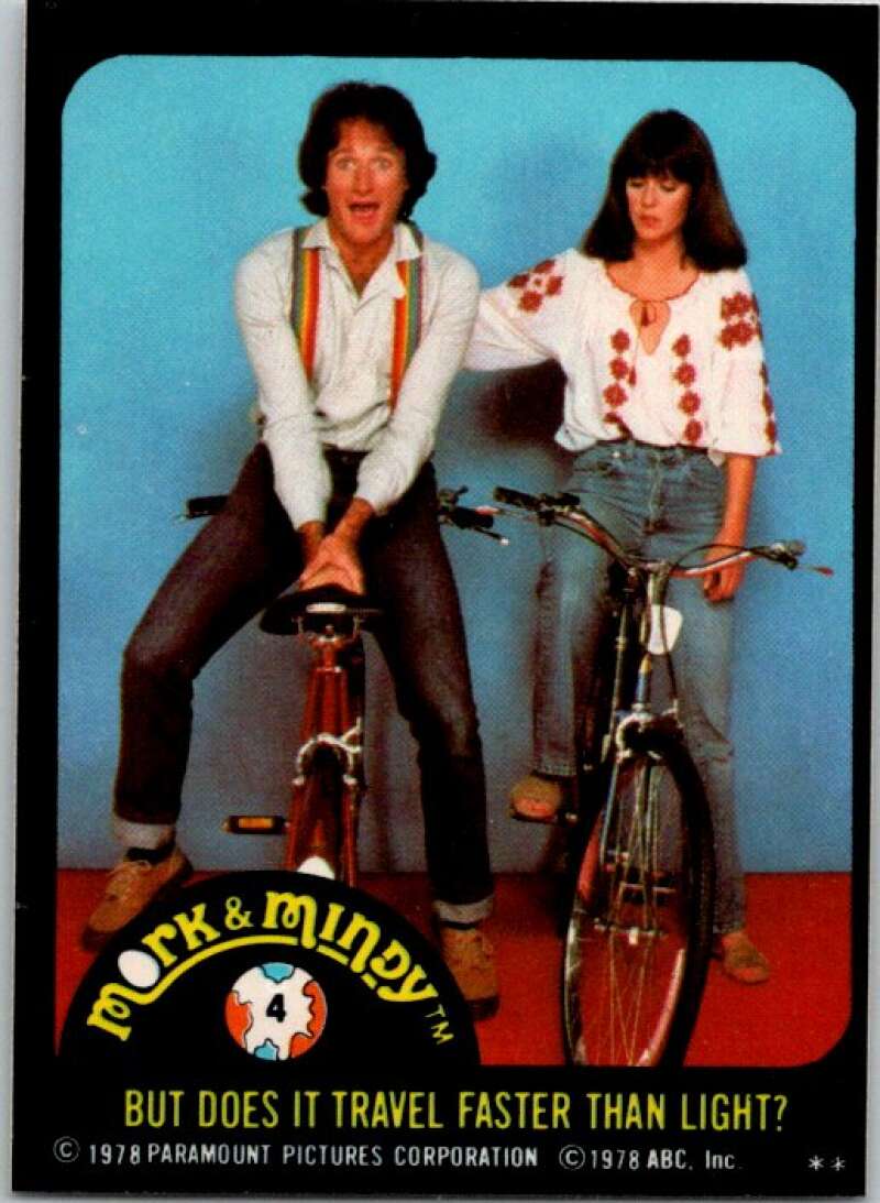 1978 Mork and Mindy Stickers #4 Travel Faster Than⦠V51571 Image 1