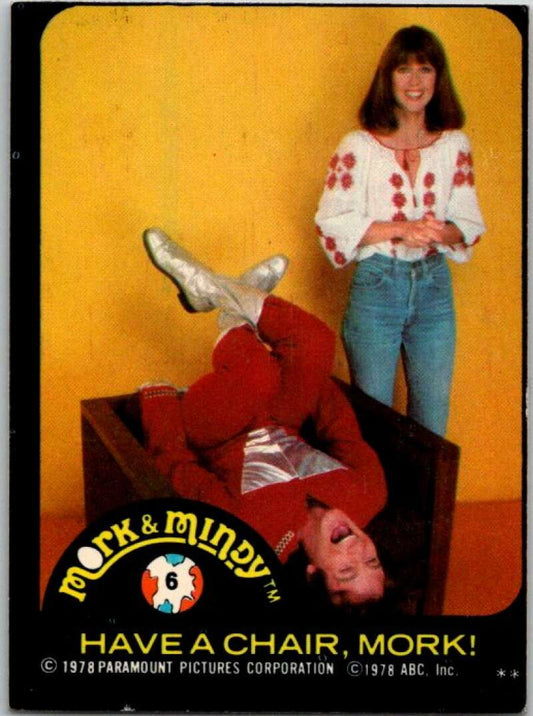 1978 Mork and Mindy Stickers #6 Have A Chair Mork  V51576 Image 1
