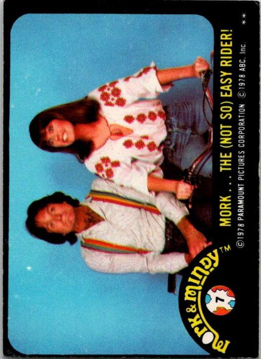 1978 Mork and Mindy Stickers #7 Morkâ¦Easy Rider.. V51577 Image 1