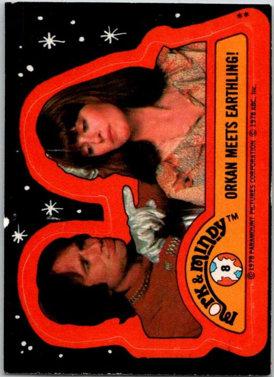 1978 Mork and Mindy Stickers #8 Orkan Meets Earthling  V51578 Image 1