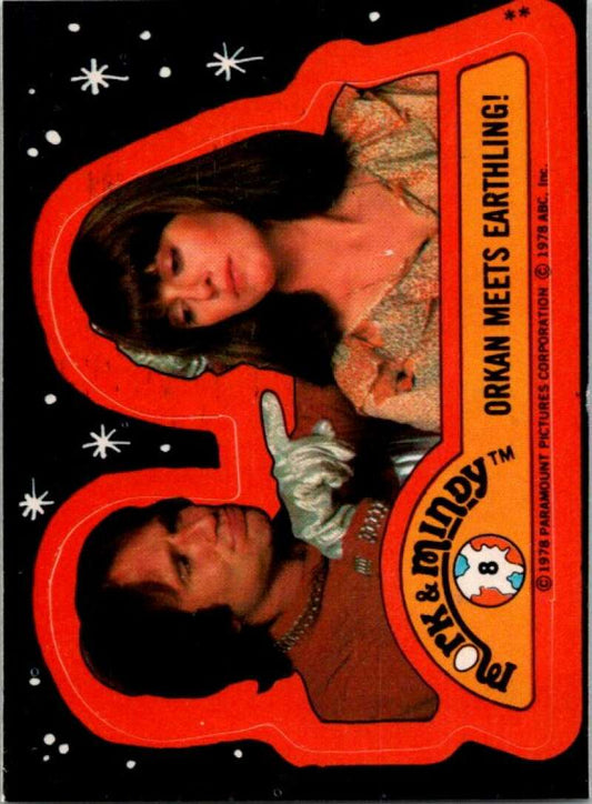 1978 Mork and Mindy Stickers #8 Orkan Meets Earthling  V51579 Image 1