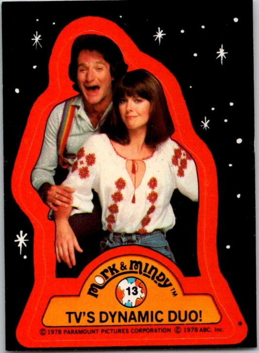 1978 Mork and Mindy Stickers #13 TV's Dynamic Duo  V51584 Image 1