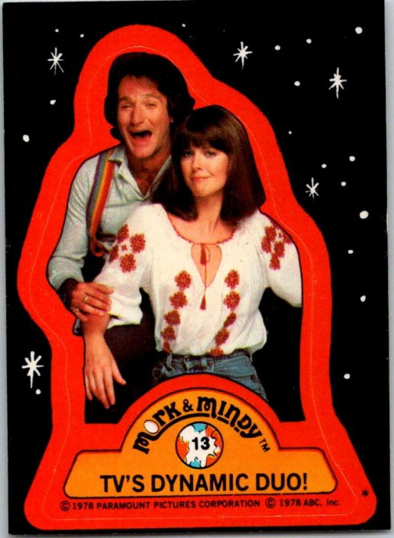 1978 Mork and Mindy Stickers #13 TV's Dynamic Duo V51584 Image 1