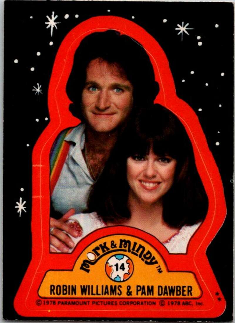 1978 Mork and Mindy Stickers #14 Robin Eilliams & Pam V51586 Image 1
