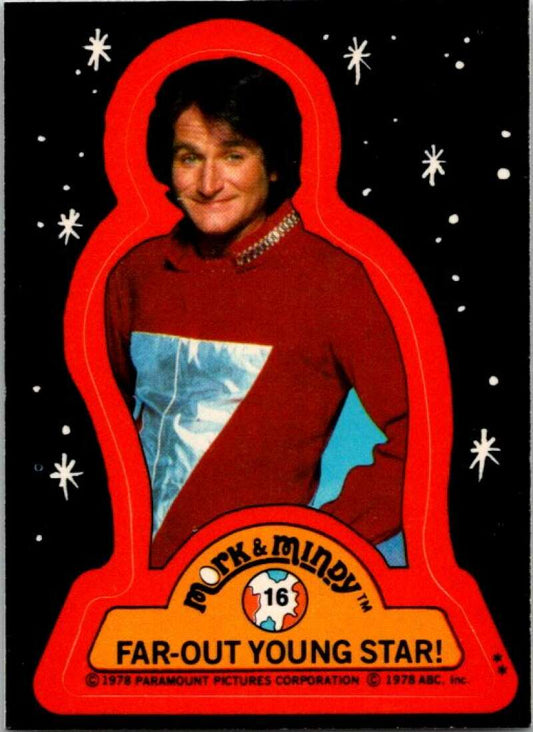 1978 Mork and Mindy Stickers #16 Far-Out Young Star  V51588 Image 1