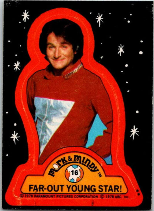 1978 Mork and Mindy Stickers #16 Far-Out Young Star  V51589 Image 1