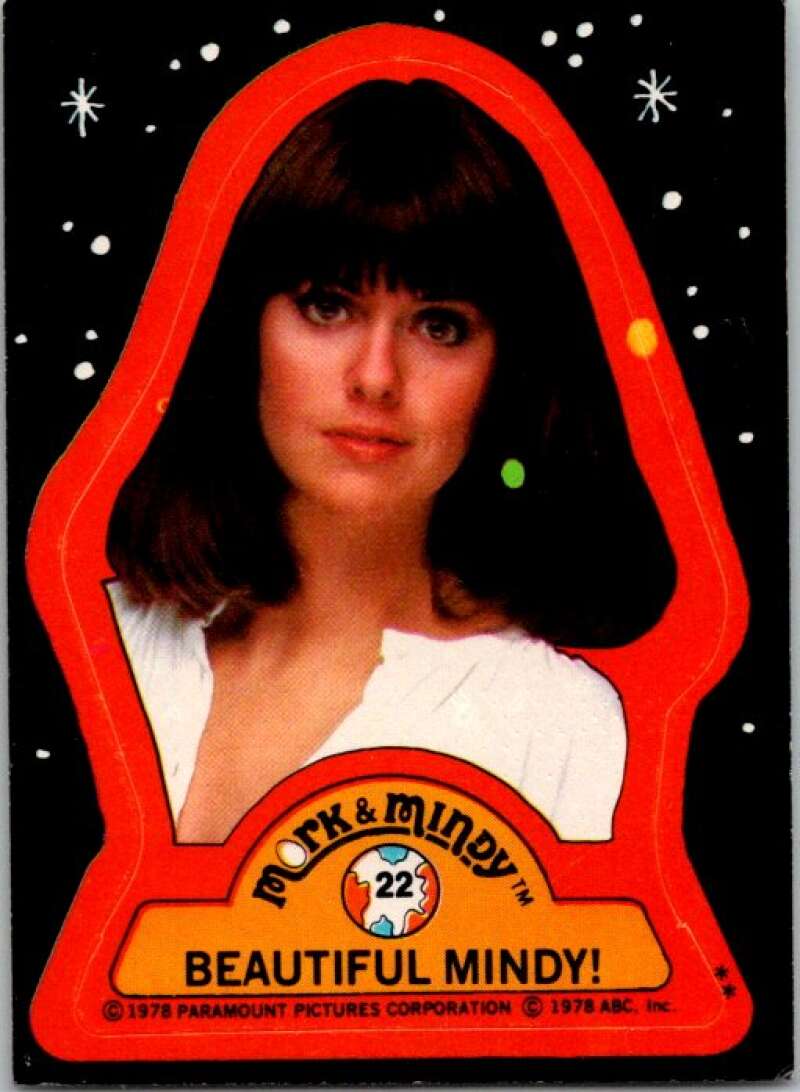 1978 Mork and Mindy Stickers #22 Beautiful Mindy  V51603 Image 1