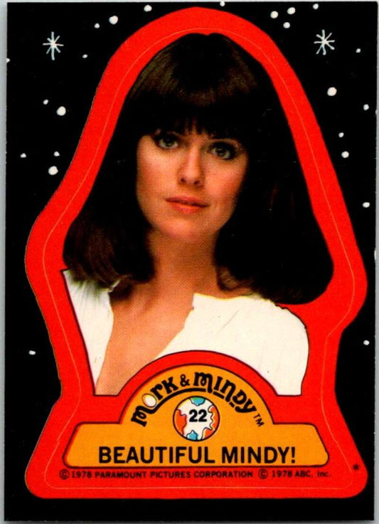 1978 Mork and Mindy Stickers #22 Beautiful Mindy  V51604 Image 1