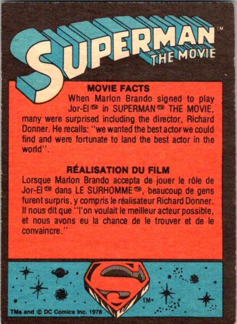 1978 OPC Superman #70 Jor-El and Lara..Final Moments! V51943 Image 2