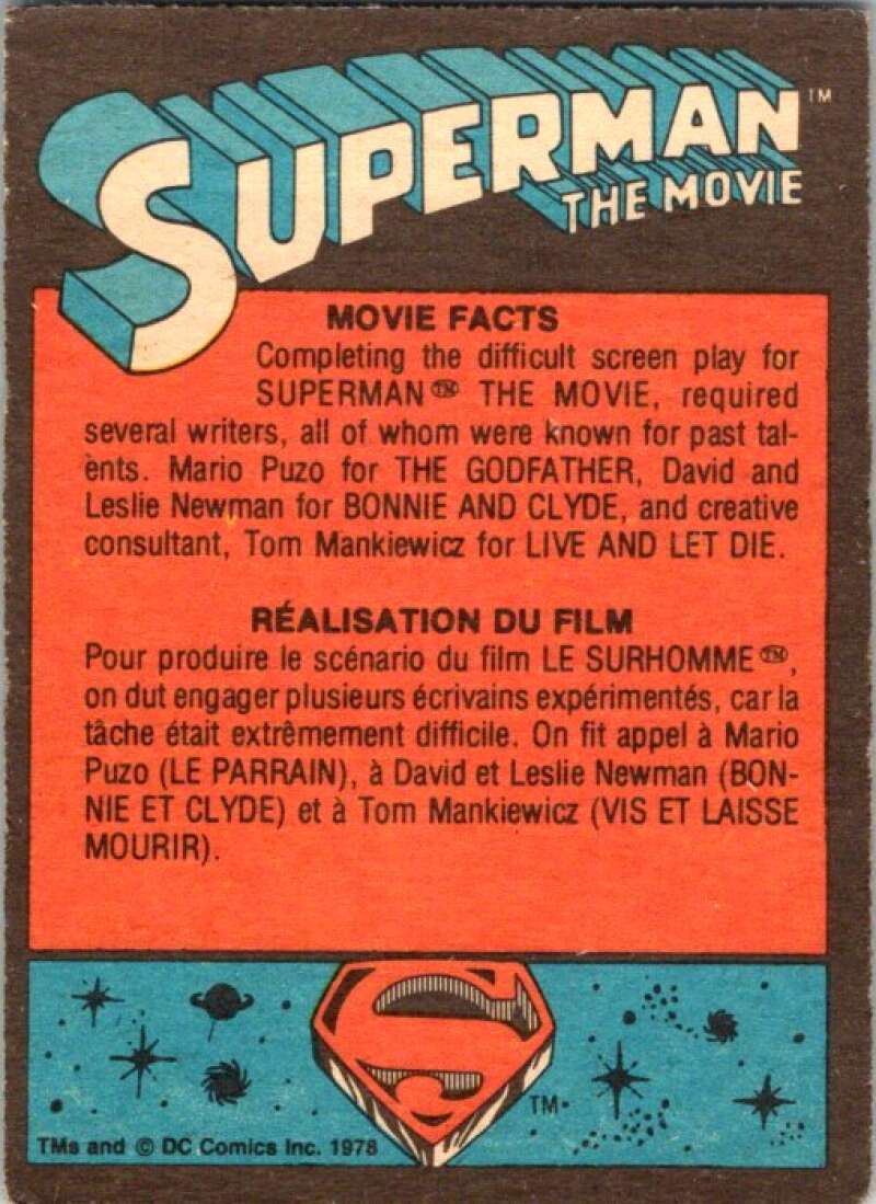 1978 OPC Superman #76 Gene Hackman as Lex Luthor V51970 Image 2
