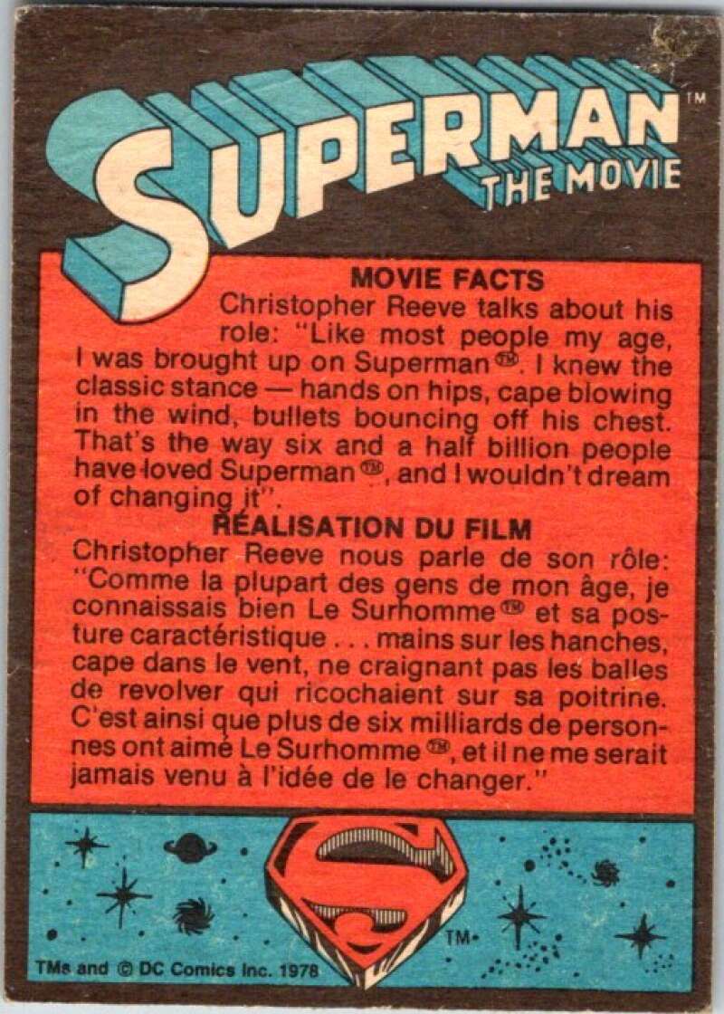 1978 OPC Superman #83 Christopher Reeve plays Superman V52003 Image 2