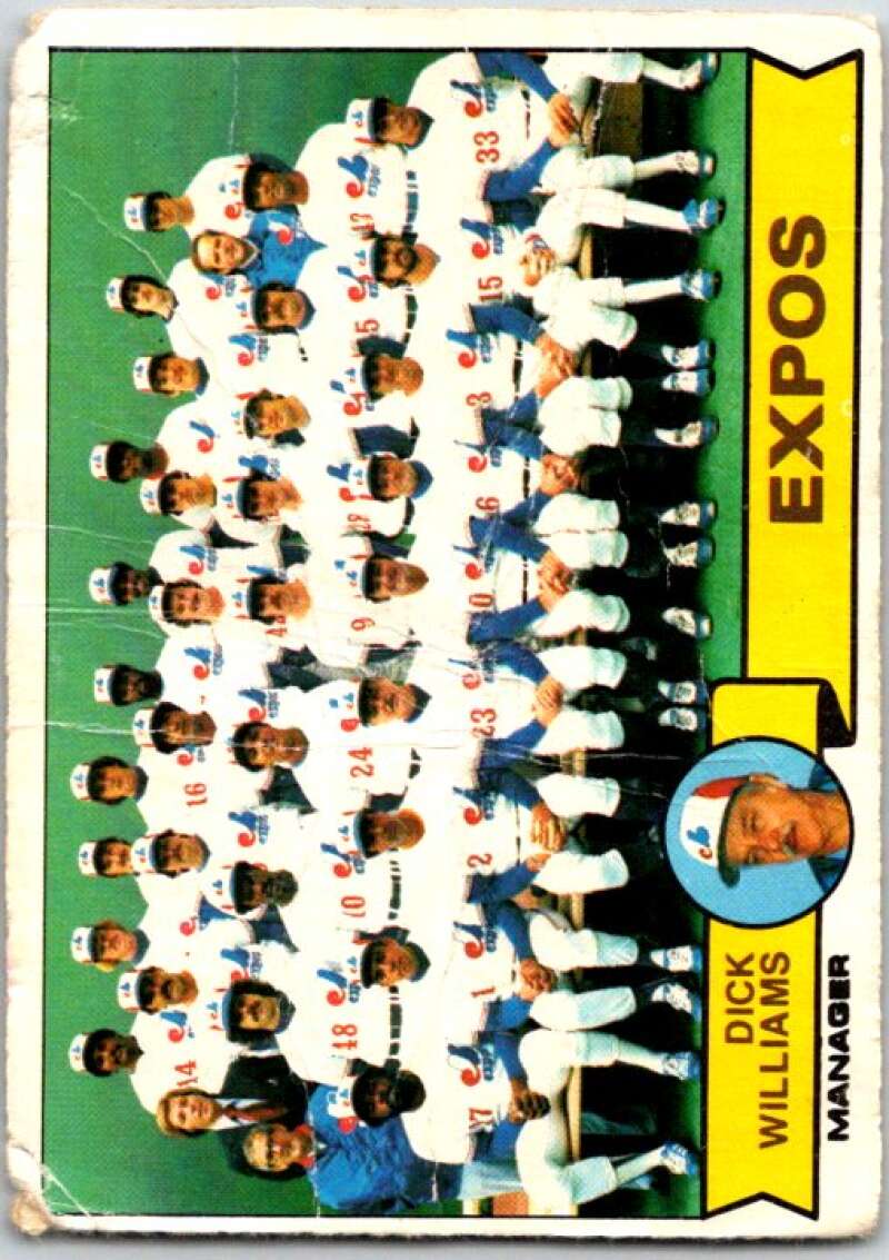 1980 OPC Baseball #349 Montreal Expos Team/Dick Williams MG V50548 Image 1