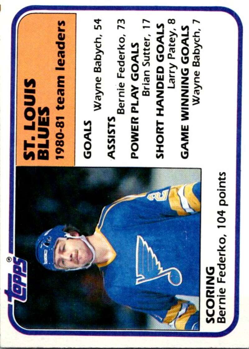 1981-82 Topps #62 Bernie Federko TL St. Louis Blues V52373 Image 1