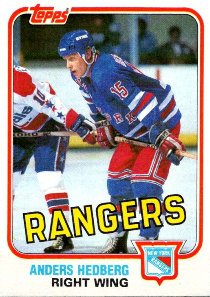 1981-82 Topps #E98 Anders Hedberg New York Rangers V52458 Image 1