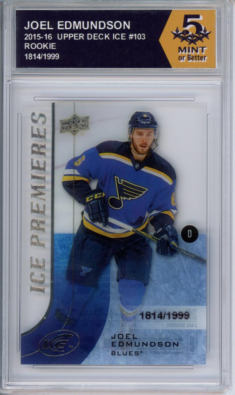 HCWPP - 2015-16 Upper Deck Ice #103 Joel Edmundson Graded Rookie RC - 294224 Image 1