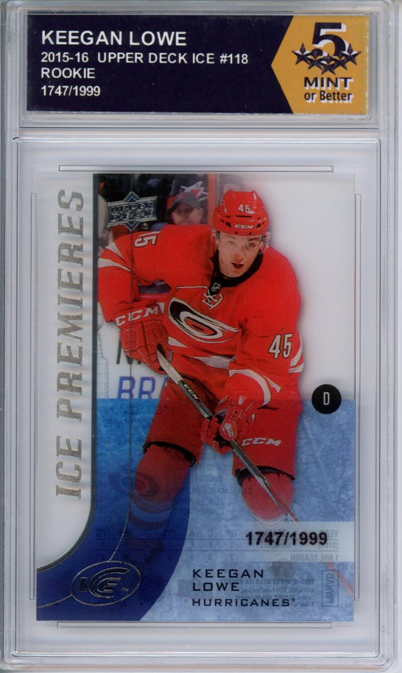 HCWPP - 2015-16 Upper Deck Ice #118 Keegan Lowe Graded Rookie RC - 294239 Image 1
