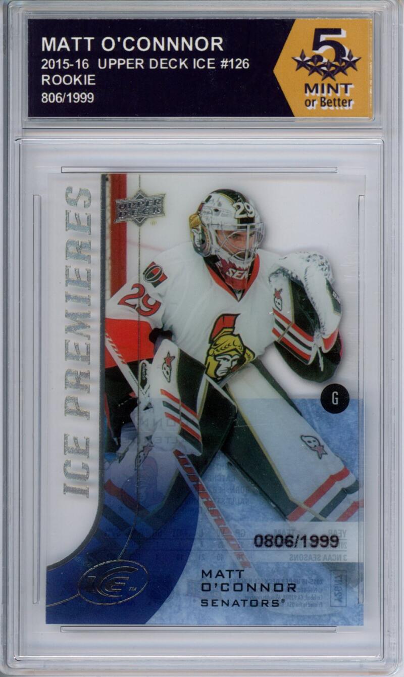 HCWPP - 2015-16 Upper Deck Ice #126 Matt O'Connor Graded Rookie RC - 294278 Image 1