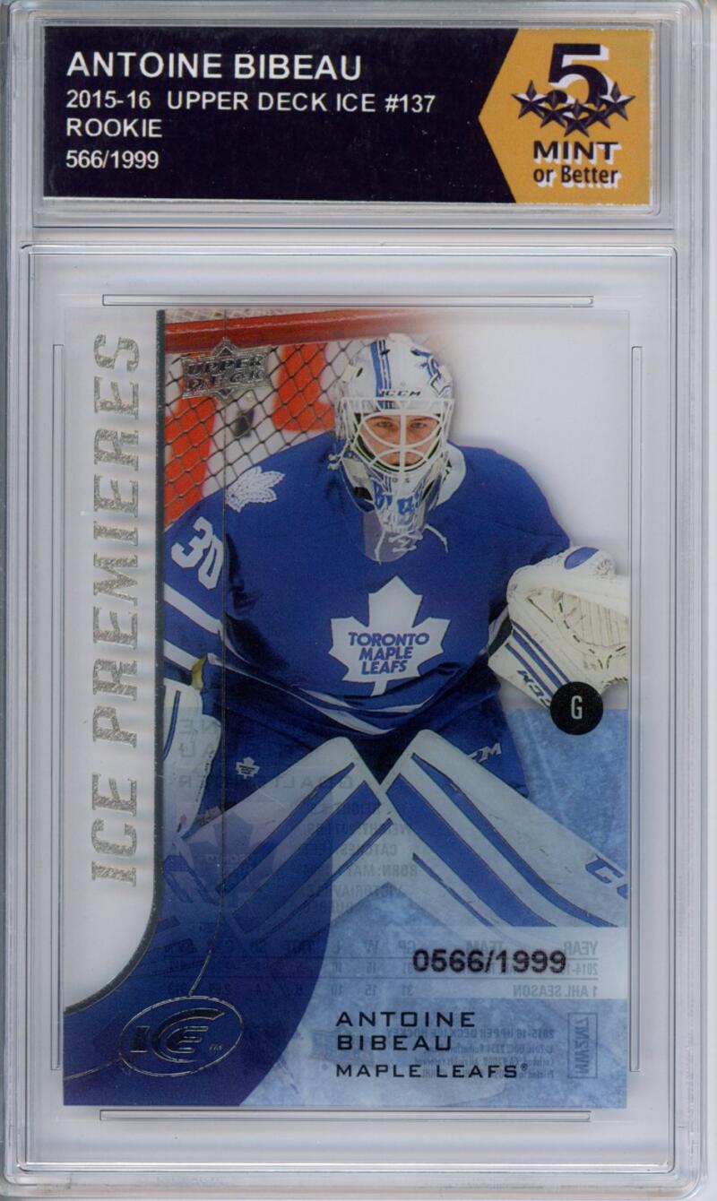 HCWPP - 2015-16 Upper Deck Ice #137 Antoine Bibeau Graded Rookie RC - 294255 Image 1