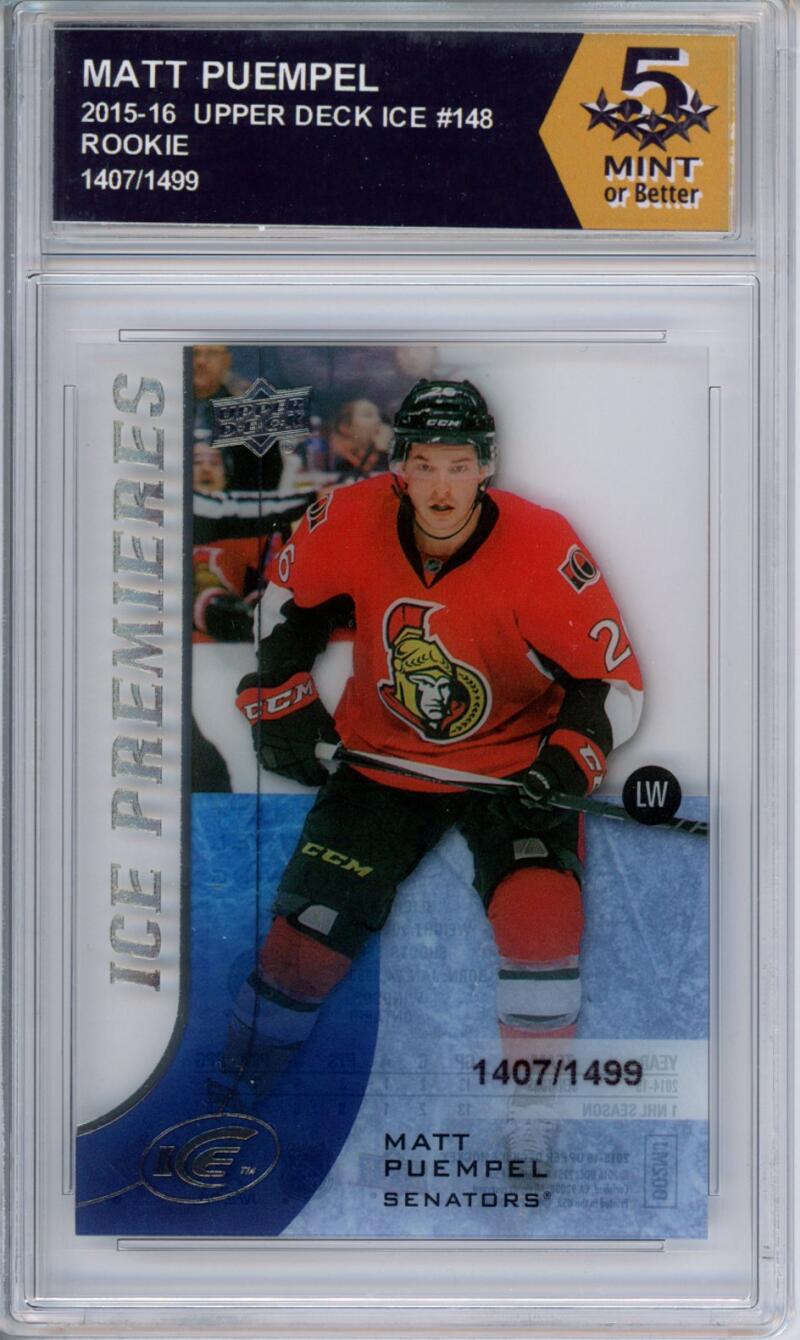 HCWPP - 2015-16 Upper Deck Ice #148 Matt Puempel Graded Rookie RC - 294265 Image 1