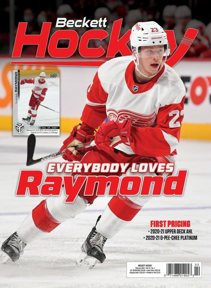 February 2022 Beckett Hockey Monthly Magazine - Lucas Raymond Wings Cover Image 1