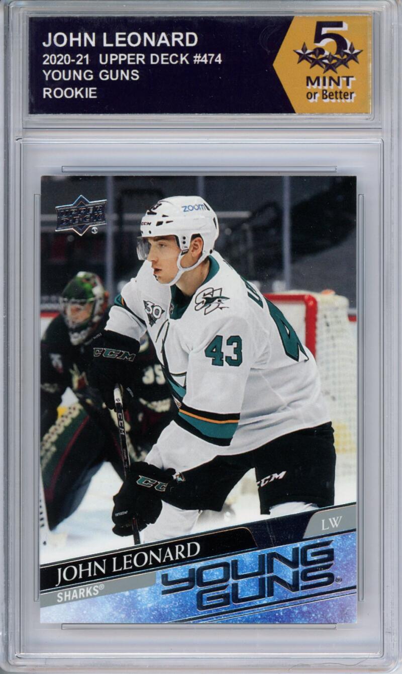 HCWPP - 2020-21 Upper Deck YG #474 John Leonard Graded Rookie RC - 294352 Image 1