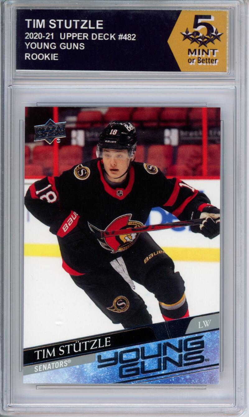 HCWPP - 2020-21 Upper Deck YG #482 Tim Stutzle Graded Rookie RC - 294359 Image 1