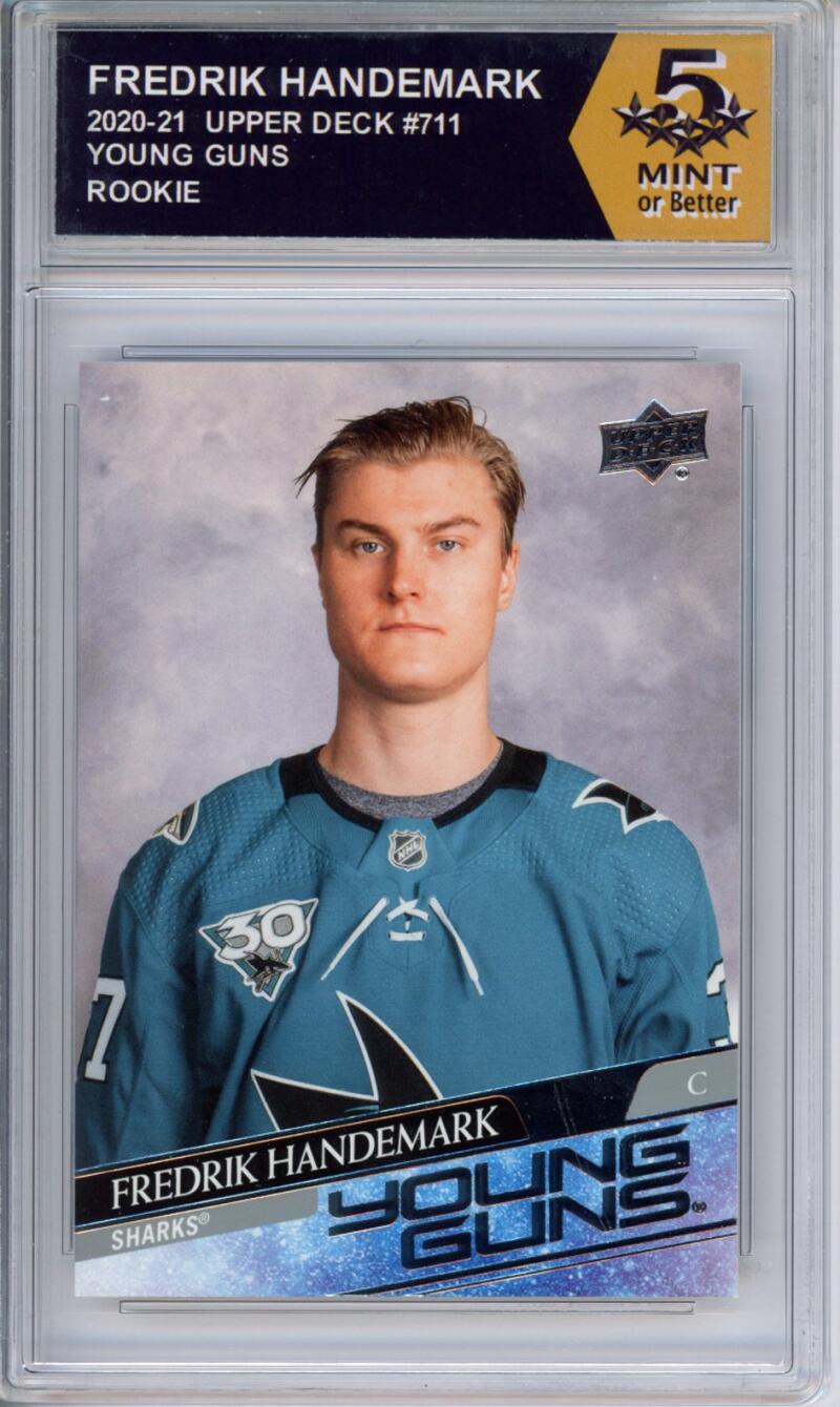 HCWPP - 2020-21 Upper Deck YG #711 Fredrik Handemark Graded Rookie RC - 294387 Image 1