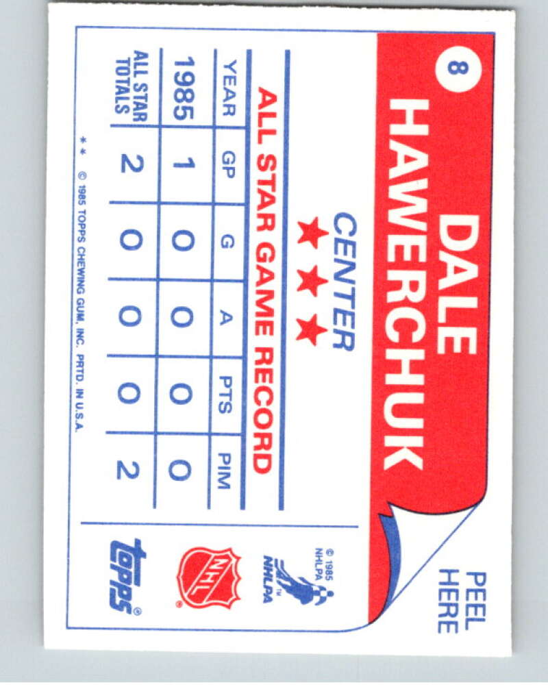 1985-86 Topps Sticker Inserts #8 Dale Hawerchuk Winnipeg Jets V52754 Image 2