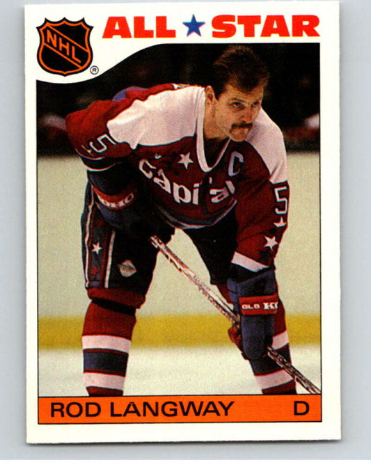 1985-86 Topps Sticker Inserts #10 Rod Langway  Washington Capitals  V52758 Image 1