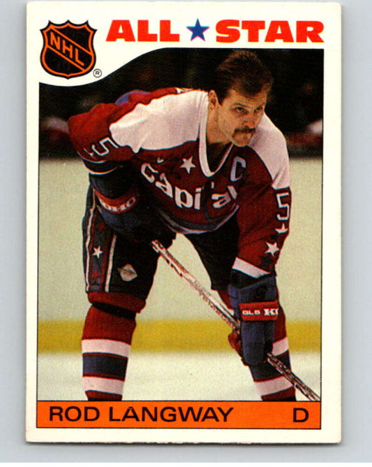 1985-86 Topps Sticker Inserts #10 Rod Langway  Washington Capitals  V52759 Image 1