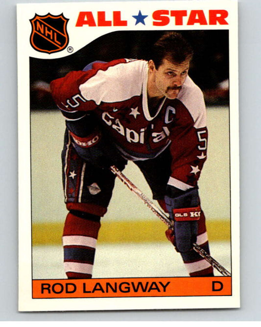 1985-86 Topps Sticker Inserts #10 Rod Langway  Washington Capitals  V52761 Image 1