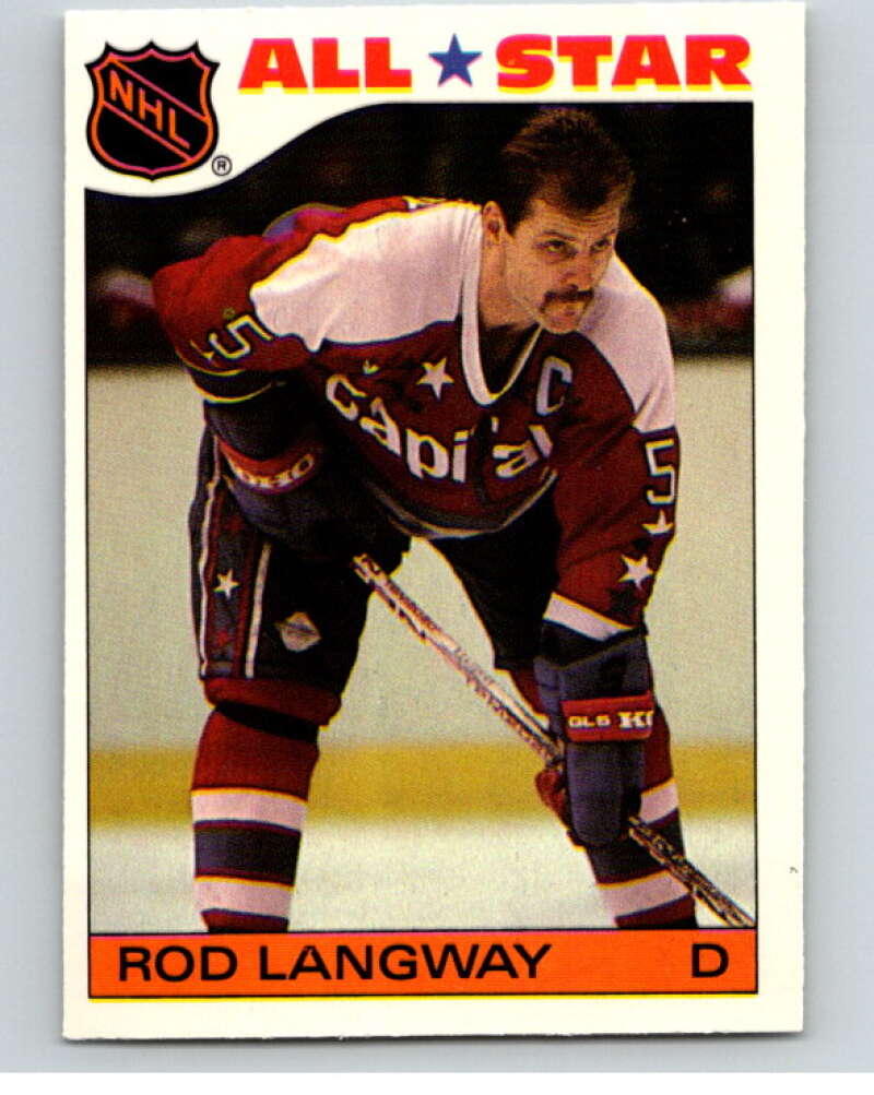 1985-86 Topps Sticker Inserts #10 Rod Langway Washington Capitals V52762 Image 1
