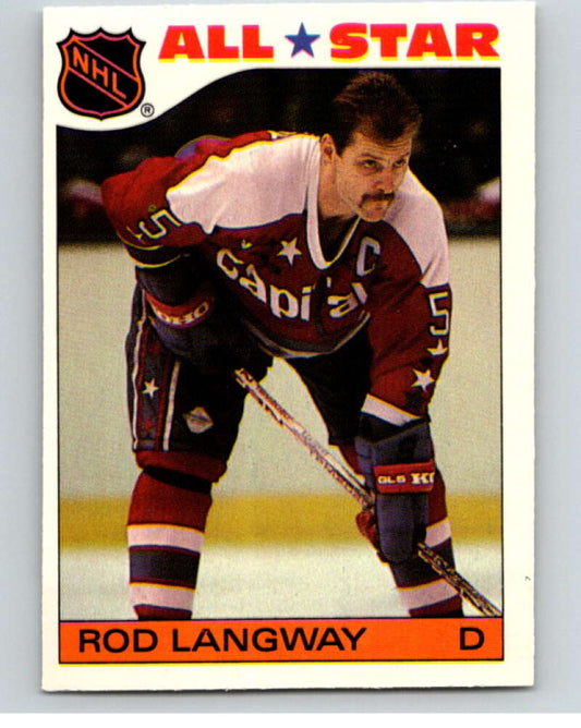 1985-86 Topps Sticker Inserts #10 Rod Langway  Washington Capitals  V52762 Image 1