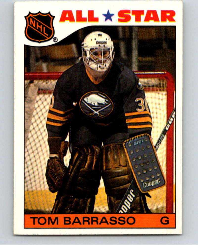 1985-86 Topps Sticker Inserts #12 Tom Barrasso Buffalo Sabres V52768 Image 1