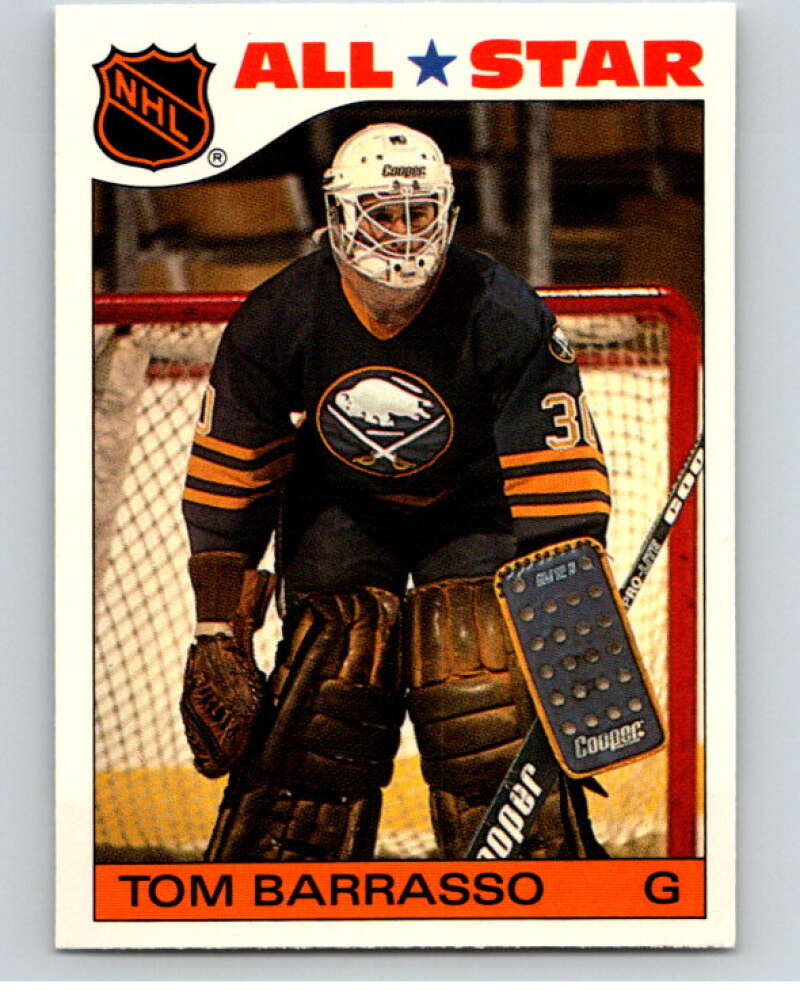 1985-86 Topps Sticker Inserts #12 Tom Barrasso Buffalo Sabres V52770 Image 1