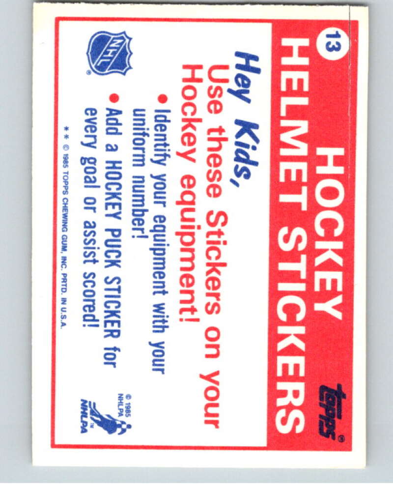 1985-86 Topps Sticker Inserts #13 Toronto Maple Leafs/15 V52774 Image 2