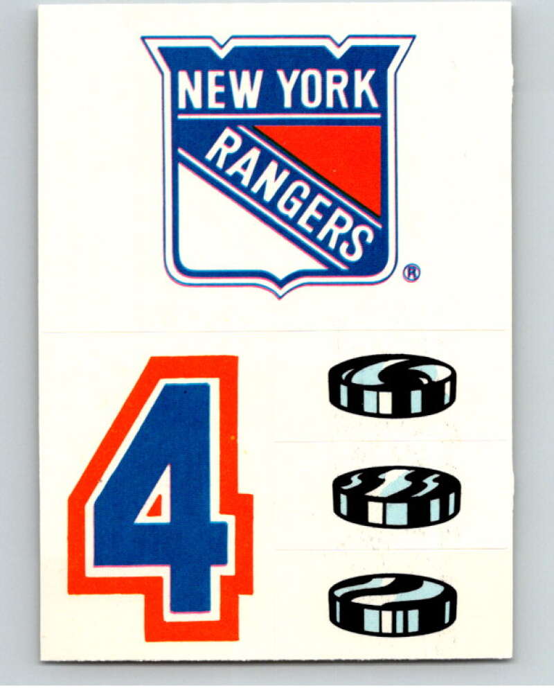 1985-86 Topps Sticker Inserts #17 New York Rangers/4 V52789 Image 1
