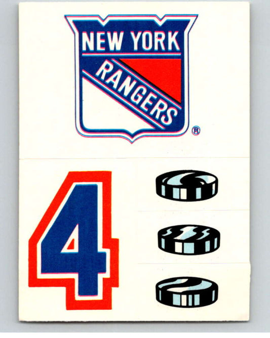 1985-86 Topps Sticker Inserts #17 New York Rangers/4 V52791 Image 1